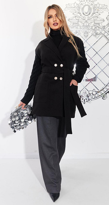 Комбіноване пальто (46) Київ - фото 2