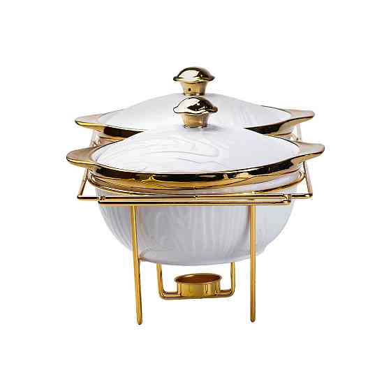 Yiwu Марміт порцелянаовий на 2 секції по 1 л на металевій підставці Коломия