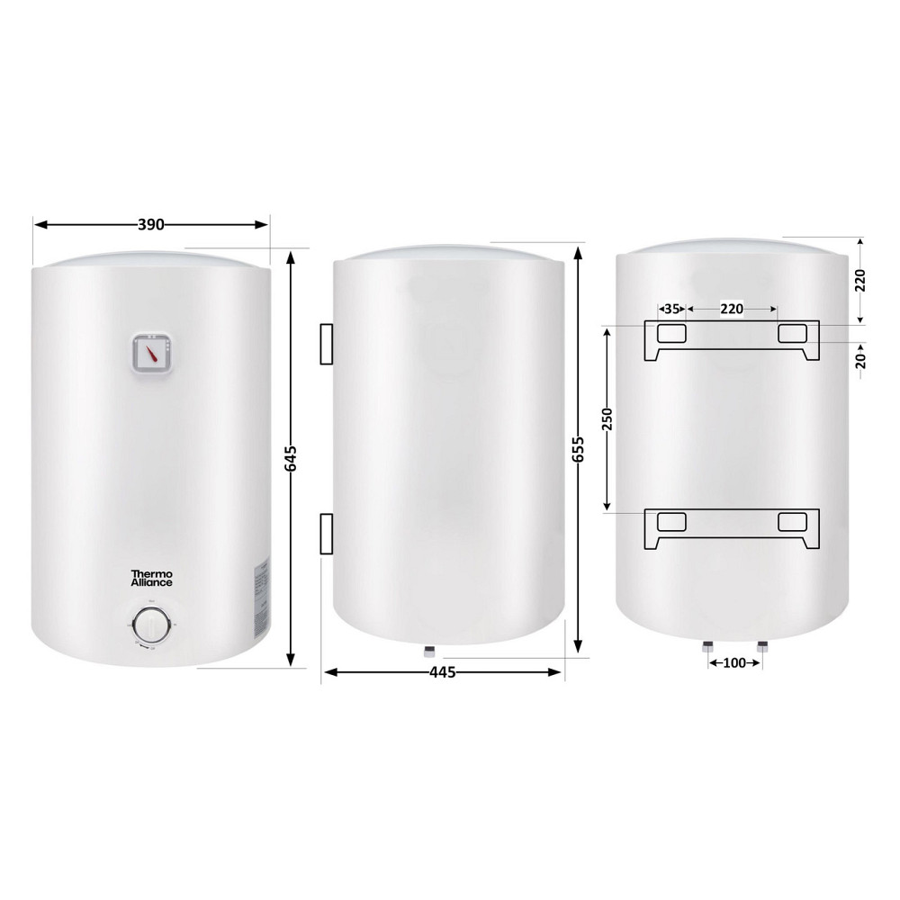 Водонагреватель электрический Thermo Alliance 50 л универсальный, мокрый ТЭН 1,5 кВт D50VH15Q2 Киев - изображение 2