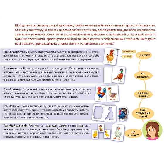 Дитяча розвиваюча гра "Пізнаємо з народження: На подвір'ї" 264014, 8 карток Вінниця