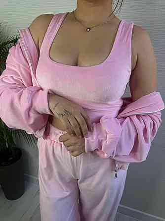 Женский стильный повседневный плюшевый костюм тройка Одесса