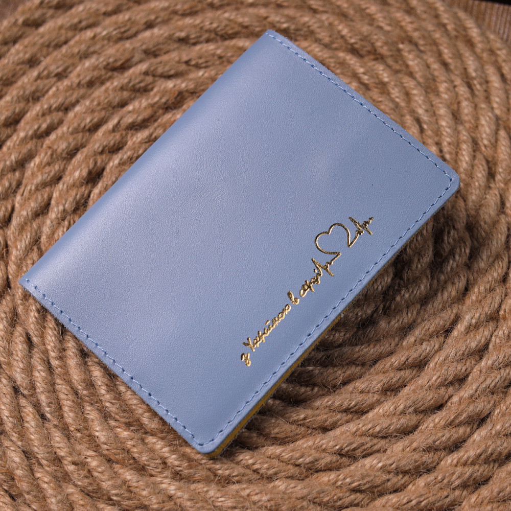 Оригинальная кожаная обложка на паспорт комби двух цветов Сердце (GRANDE PELLE) Киев - изображение 2