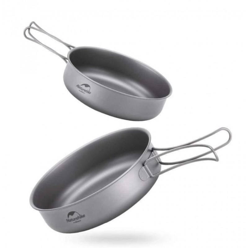 Сковорідка титанова з розкладною ручкою 17 см Naturehike NH18T010-A Київ - фото 2
