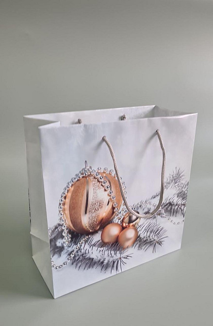 Пакети паперові подарункові, новорічні Квадрат 23*24*10 — 37 (12 шт.) Харків - фото 1