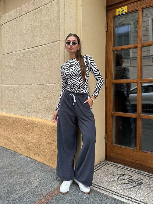 Женские стильные теплые штаны оверсайз с лампами флис,, polar’’ Графит, 42/44 Одесса - изображение 6