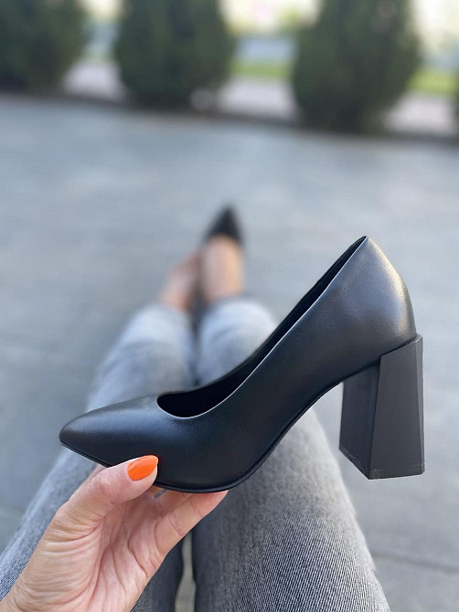 Nivelle Туфлі жіночі NIVELLE чорні натуральна шкіра каблук 8 см 36р. (1845/82-8066) Коломыя - изображение 1
