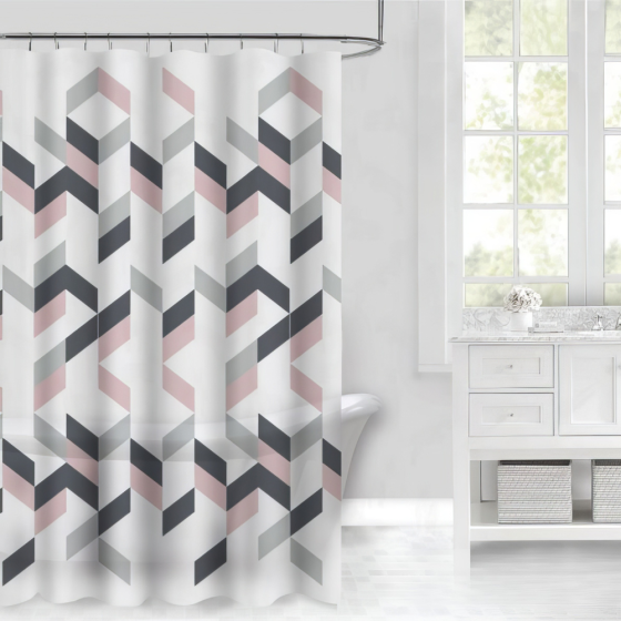 Штора для ванной и душа 180x180 см водоотталкивающая,шторка для душевой с пластиковыми крючками,прозрачная Каменец-Подольский