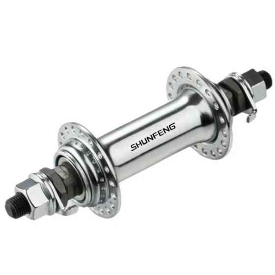 Втулка   переднего колеса велосипеда   (36 спиц) Шарики, сталь, V-br, 36 сп, гайки, Серебро, 100х140 SF-HB03F ось 9,5мм Мукачево