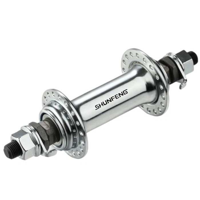 Втулка переднього колеса велосипеда (36 спиць) Кульки, сталь, V-br, 36 сп, гайки, Срібло, 100х140 SF-HB03F вісь 9,5мм Мукачево - фото 1