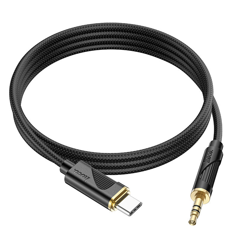 Аудiокабель HOCO UPA30 Type-C to 3.5mm male, nylon braid, 1m, Black Одеса - фото 3