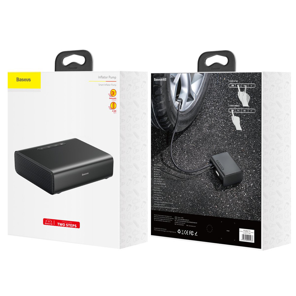 Автомобільний насос компресор Baseus Smart Inflator Pump CRCQB01-01 (Чорний) Миколаїв - фото 10