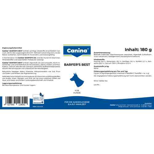 Вітамінно-мінеральний комплекс Canina Barfers Best для дорослих собак на натуральному годуванні 180 г Київ