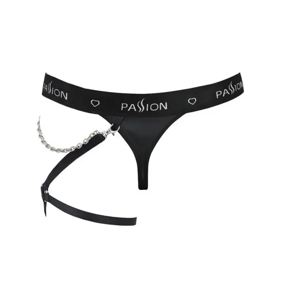 Чоловічі трусики танга з підв’язкою Passion 058 THONG BILL L/XL Black Львів