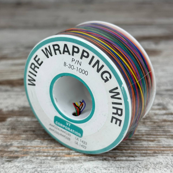 Монтажный провод 30AWG 0.25мм, 240м, 8 цветов, одножильный для пайки и накрутки Киев