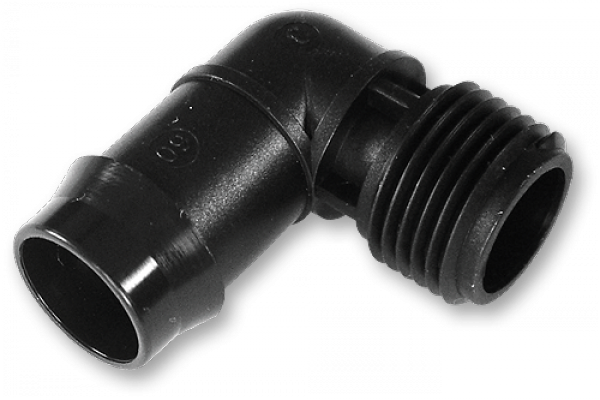 З'єднувач-коліно для трубки 19мм, різьба зовнішня 1/2, DSA-4219 Киев - изображение 1