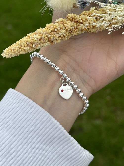 Срібний браслет з намистин "З Україною в серці" MasterSem Київ - фото 7