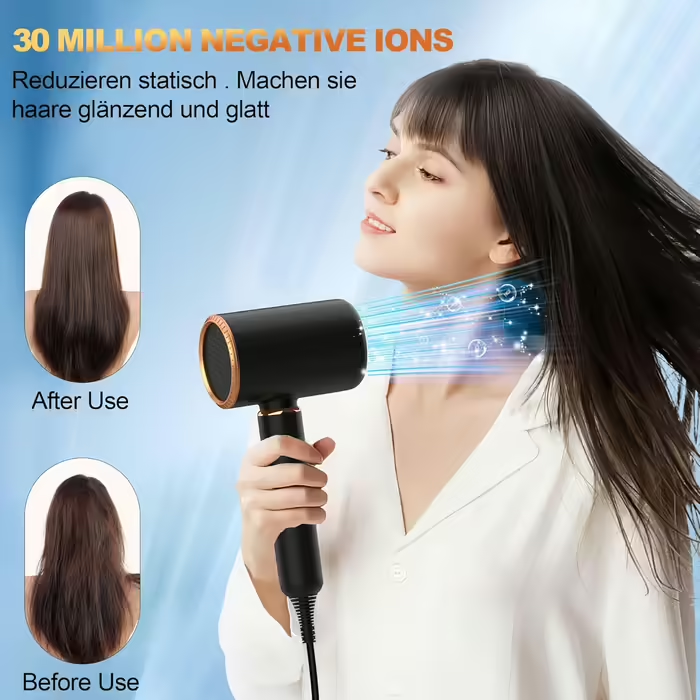 Фен для волосся JANOLTY Professional 2400W з іонізацією, дифузором та концентратором: 4 режими тепла, турбо-двигун Київ - фото 4