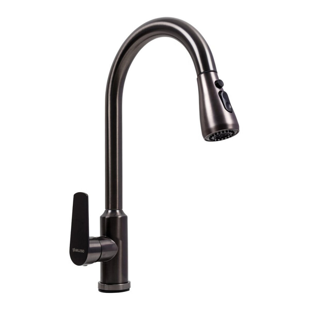 VALESO Кухонний змішувач TH38 Valeso PVD чорний з висувною лійкою Киев - изображение 1