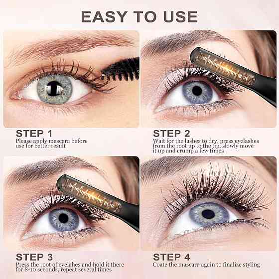 Електричні щипці для вій ZIOU BT-HEC01-WH Білий підігрів LED дисплей 4 режими USB-C гребінець 10с 24H стійкість захист від Київ