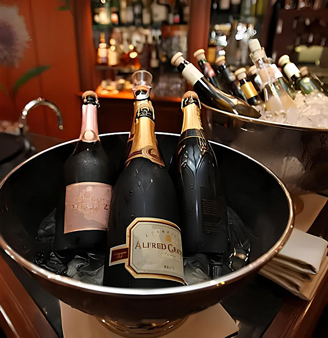 Кулер для шампанского RESTEQ из нержавеющей стали 40×25 см — ведро для льда с хромированным покрытием Киев - изображение 4