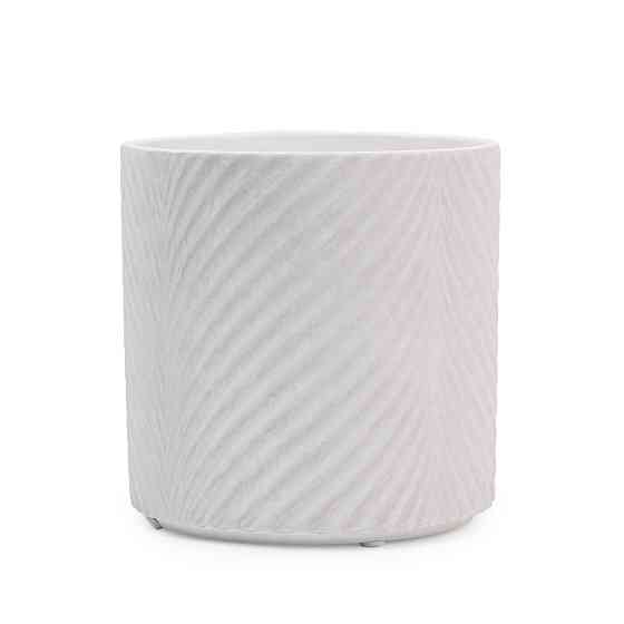 elemi Кашпо для квітів керамічне elemi "Листок" (білий) 13" круглий 1,3 л Коломыя