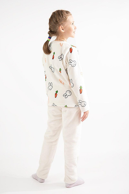 Пижама детская, тёплая для девочки, велсофт, топ Крохатушка одяг Киев - изображение 3