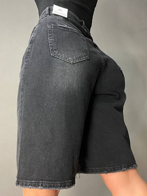 Шорти жіночі джинсові Zeo Basic 4869 бермуди великі розміри чорні, чорний, 40, 40, 78 см, 106 см Київ - фото 17