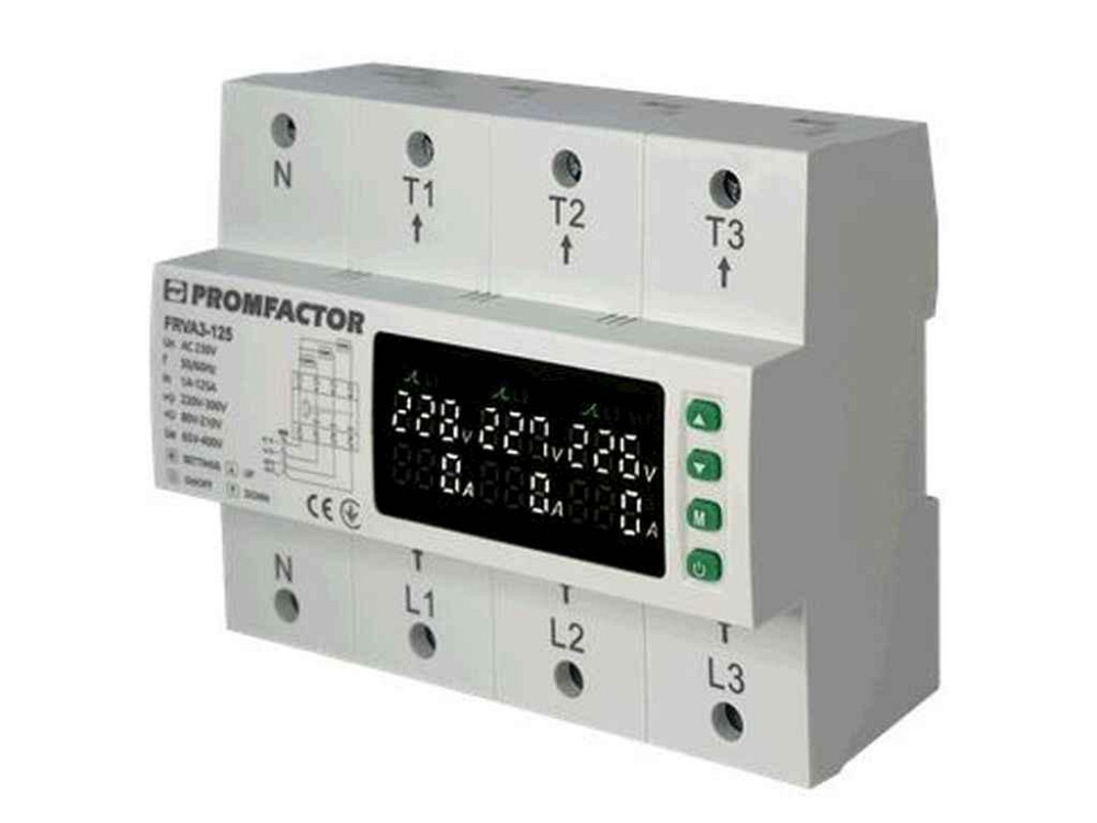 Реле напруги та струму Трифазне FRVA3-125A ТМ PF Київ - фото 1