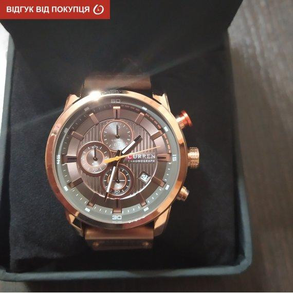 Чоловічий наручний годинник Curren BigBoss (Коричнево-золотий) Вінниця - фото 5