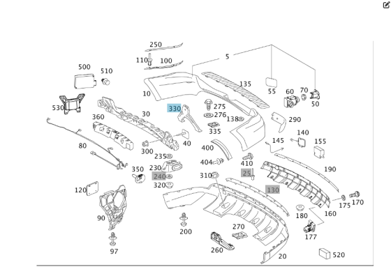 Mercedes-Benz  A1648805114 Кронштейн заднього бампера нижній середній ML W164 ML/GLE W166 GLE Coupe C292 GL/GLS X166 Одеса