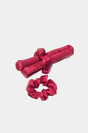 Атласные бигуди с резинкой для красивых локонов, красные Вінниця