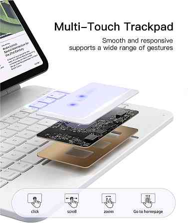 Кейс клавіатура магнітна для ipad air 11 m3 2025 m2 2024 air 5 4 pro 11 4gen підсвітка 7 кольорів трекпад Киев