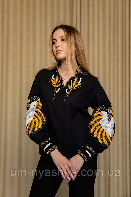 Жіноча вишиванка льон з колосками Окрилена Кривий Ріг - фото 2