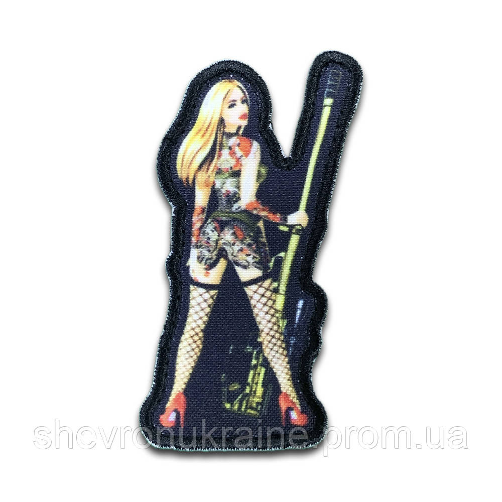 Печатный шеврон Девушка снайпер (Форма контурная. На липучке) Размер 9x5см Киев - изображение 8