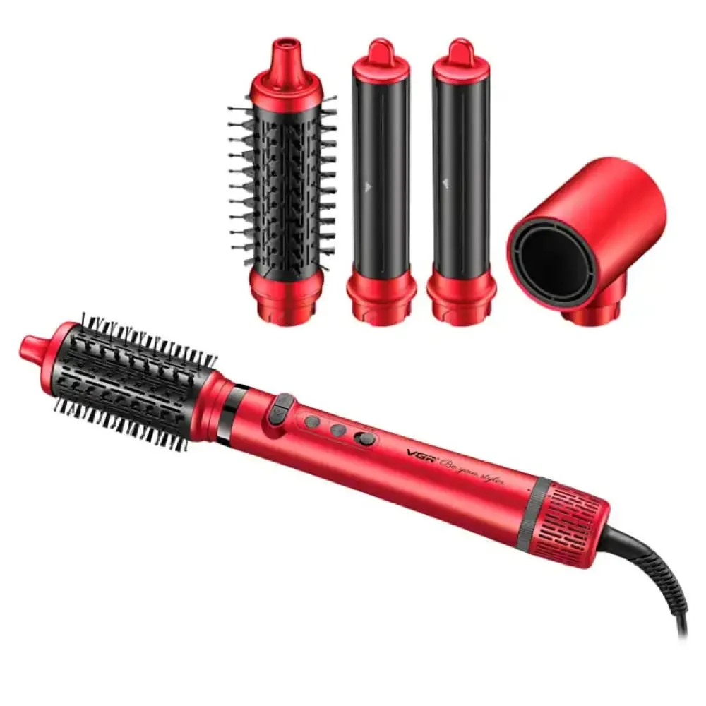 Фен-стайлер VGR 5 в 1 V-475, Professional, 5 насадок, 1400 Вт красный Коломыя - изображение 1