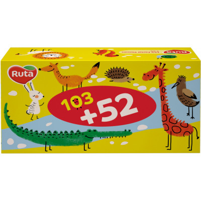 Салфетки косметические Ruta Kids 2 слоя 155 листов (4820023748422) Винница - изображение 1