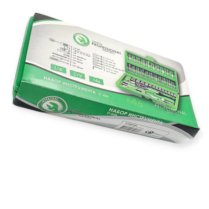 Набір інструменту 1/4" 46 шт, 4-14 мм з тріщ., подовжує., кардан, отв.-вороток, біти Мукачево - фото 3