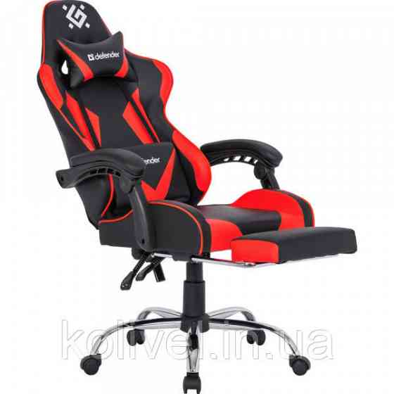 Крісло ігрове Defender Pilot, 60мм поліуретан, Black/Red (64354) Киев