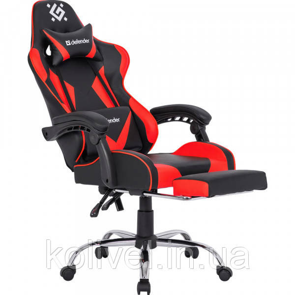 Крісло ігрове Defender Pilot, 60мм поліуретан, Black/Red (64354) Киев - изображение 3