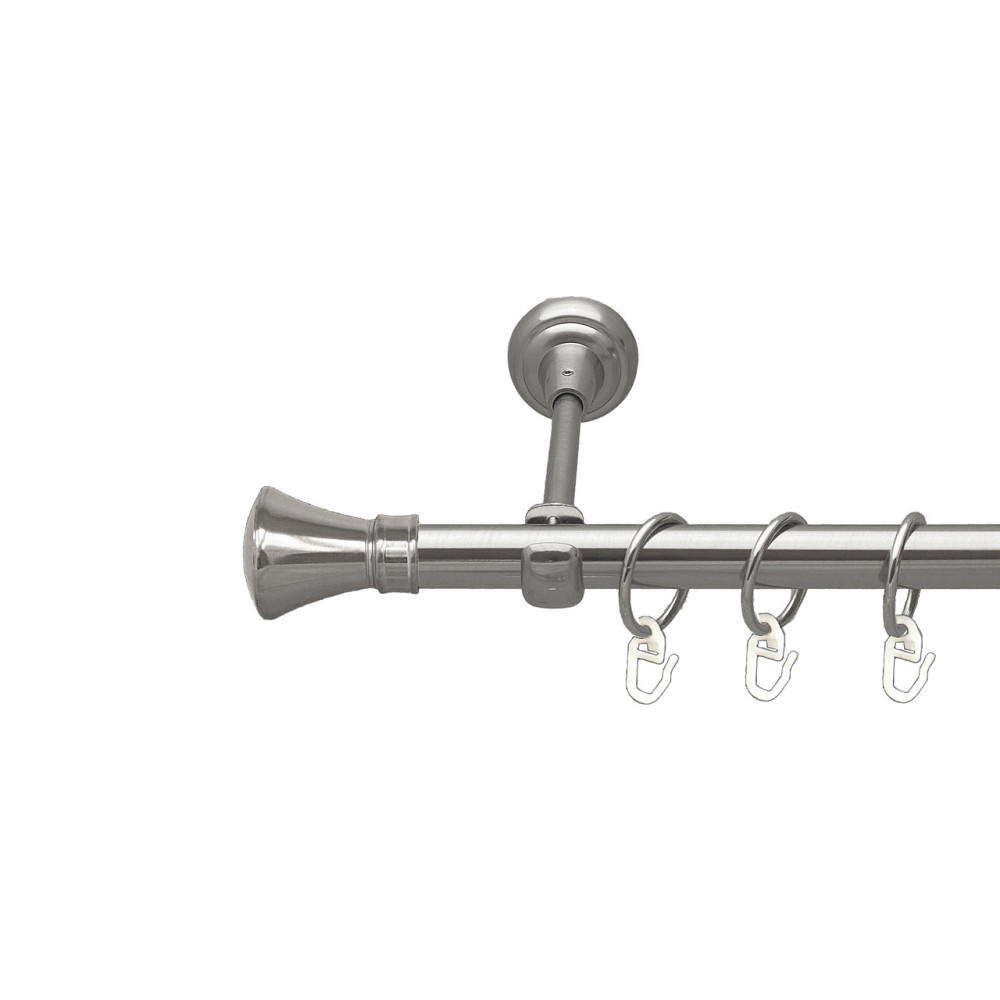 Карниз Orvit Люксор металевий однорядний відкритий Нержавіюча Сталь 19 мм 160 см (00-00015966) Львів - фото 1