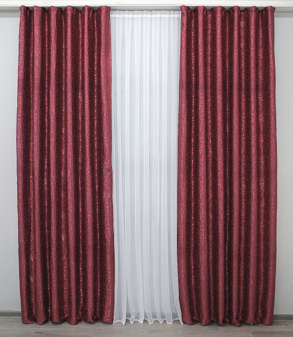 Комплект готових штор VR-Textil Блекаут № 1099ш Бордовий 150х275 см 2шт (30-912) Київ - фото 4
