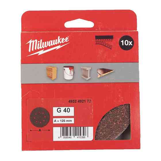 Бумага шлифовальная MILWAUKEE диаметр 125/8 HL, зерно 40, (10шт) Одесса