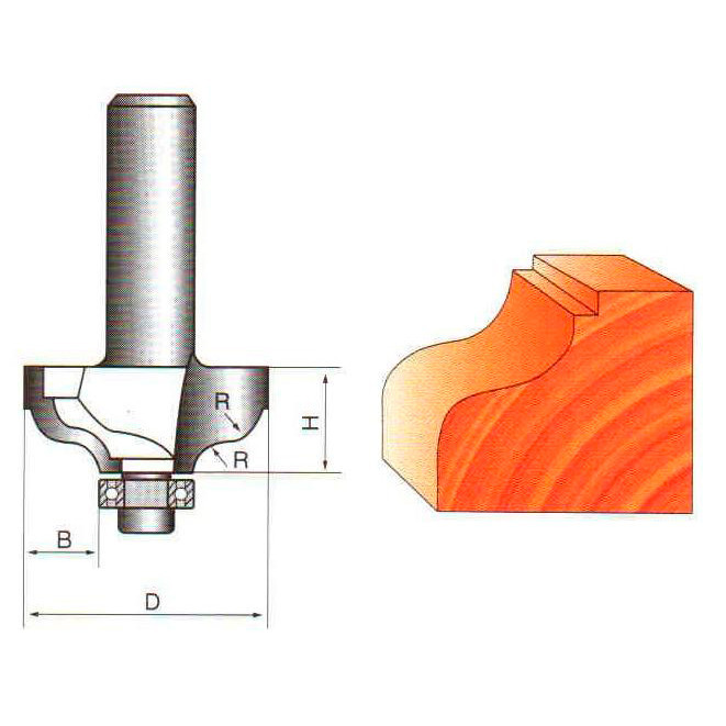 Фреза ГЛОБУС 2006 R6 кромочная калевочная с нижним подшипником Коломыя - изображение 1