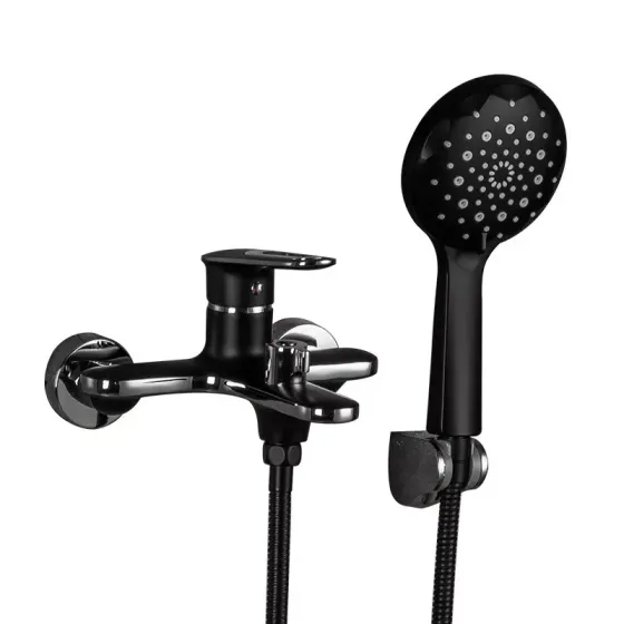 Смеситель для ванны с душевым гарнитуром Frap F3249-6 черный/хром Киев