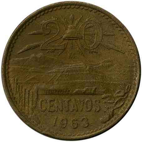 Мексика 20 синтаво, 1955-1971 (БД) Полтава