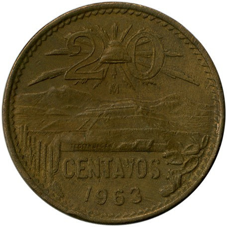 Мексика 20 сентаво, 1955-1971(БД) Полтава - изображение 1