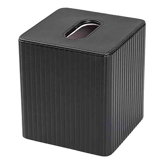 Салфетница из эко кожи квадратная 13х13х14.5 см органайзер для салфеток на стол, Черный HP-3-201B Киев