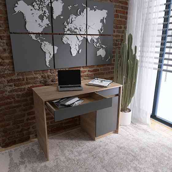 Письмовий стіл із 2 шухлядами та закритою секцією Еверест Сіті-1100 110,1х50,1х76,6 см Дуб сонома/Графіт (DTM-071103) Львів