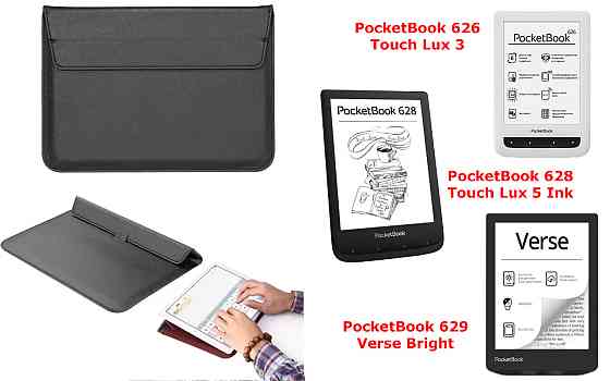 Чехол-конверт VitoCase для PocketBook 626, 628, 629, с функцией подставки для книги Черный Киев