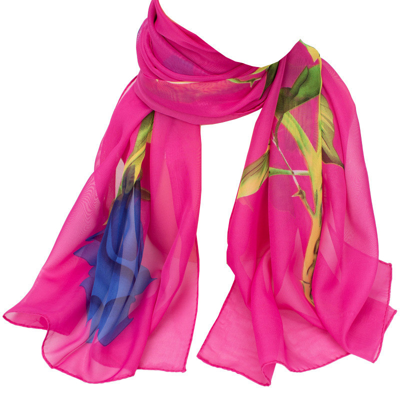 Жіночий шарф з трояндою 150 на 46 см малиновий Київ - фото 3